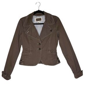 Nori Women’s Brown Cotton Peplum Style Blazer Size M